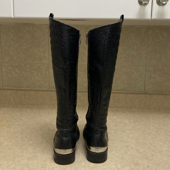 Vince Camuto, Size 7.5, Black Textured Boots - Picture 2 of 4